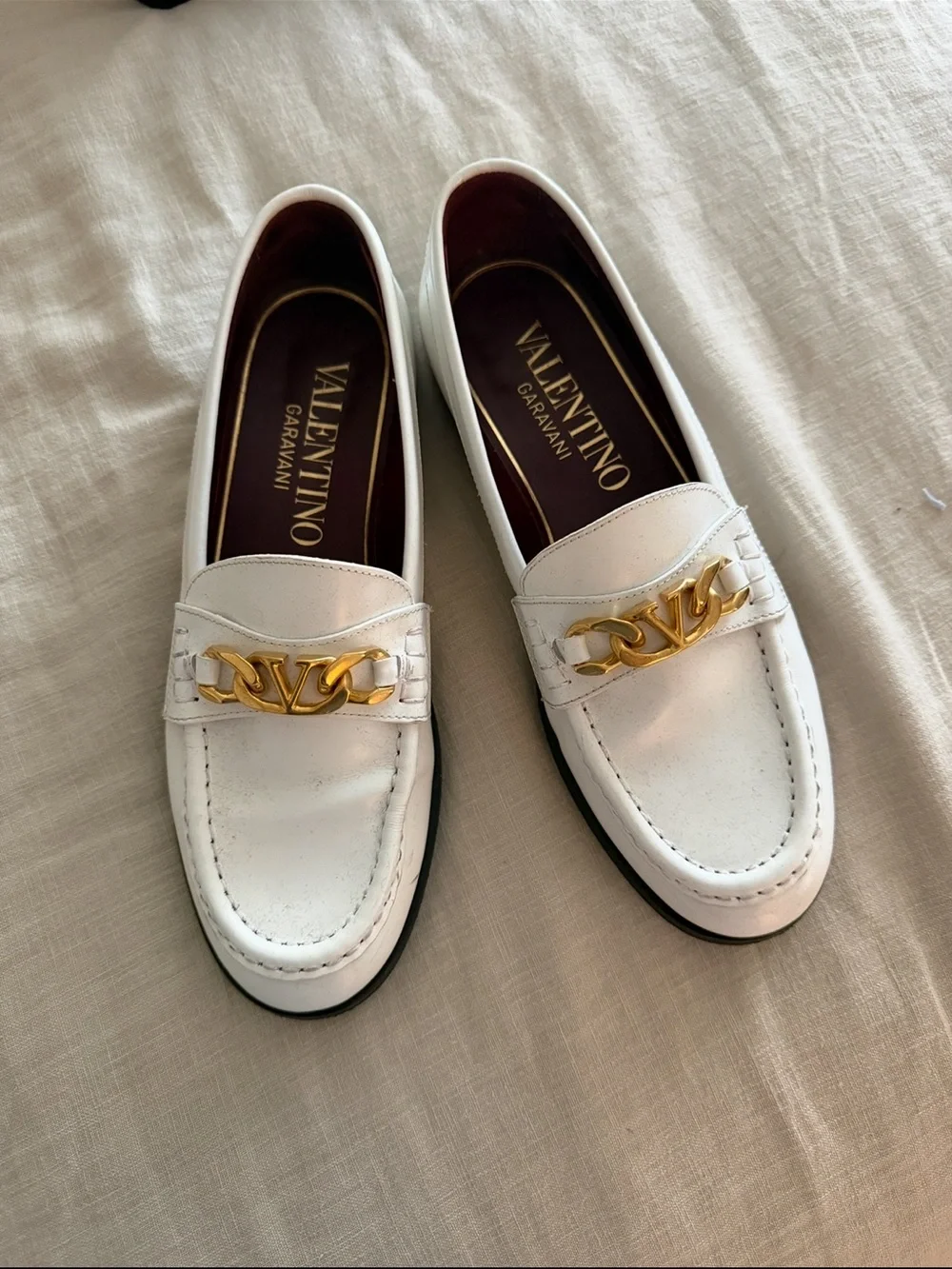 valentino v logo loafers